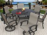 Barbados Sling Outdoor Patio 7pc Dining Set With 60 Round Table Series 2000