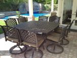 Nassau 9pc Outdoor Patio Dining Set with 64x64 Square Series 3000 Table - Antique Bronze