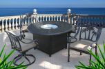 Palm Tree 5 Piece Dining Set with Round Fire Dining Table