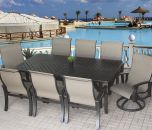Barbados Sling Outdoor Patio 9pc Dining Set with Series 4000 44x86 Rectangle Table