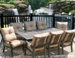 Barbados Cushion Outdoor Patio 9pc Dining Set for 8 Person with 44X84 Rectangle Series 2000 Table