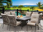 Tortuga Square Patio Dining Set for 8 Person with Fire Table