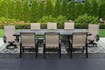 Barbados Sling Outdoor Patio 9pc Dining Set with 48x84-132 Inch Extendable Table Series 6000 
