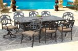 Palm Tree Outdoor Patio 9pc Dining Set with 48x84-132 Inch Extendable Table Series 6000