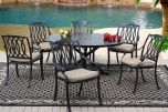 San Marcos Outdoor Patio 7pc Set 60 Inch Round Dining Table Series 4000