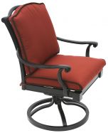Bahama Cast Aluminum Outdoor Patio Swivel Rocker Chair With Cushion - Antique Bronze