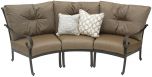 Tortuga Aluminum Outdoor Patio Curve Sofa With Cushion - Antique Bronze
