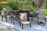 Barbados Sling Patio 9pc Dining Set 44X130 Extendable Table Series 4000