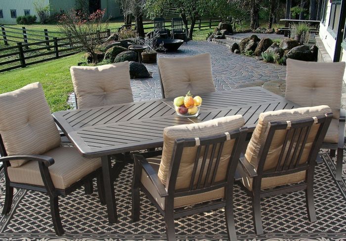 Barbados Cushion Outdoor Patio 7pc, Patio Dining Set For 6