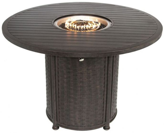 San Marcos 7 Piece Bar Height Patio Set With Fire Pit 71 Inch Round Table For 6 Person Zenpatio - Patio Table Round 60