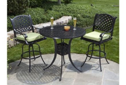 Heritage Outdoor Living Nassau 3pc Outdoor Patio Bar Set with 42 Round Bar Table - Antique Bronze