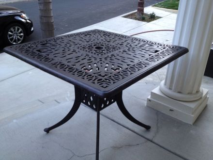 Heritage Outdoor Living Cast Aluminum Elisabeth Square Table- Antique Bronze