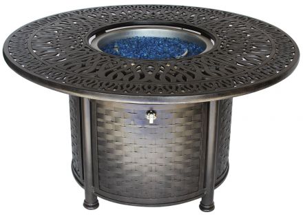 Cast Aluminum 52 inch  Fire Table with enclosure Series 2000 - Antique Bronze