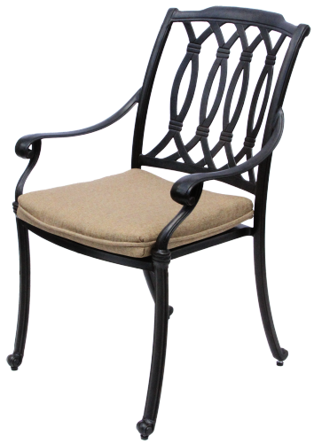 San Marcos Cast Aluminum Outdoor Patio Dining Chair With Cushion - Antique Bronze