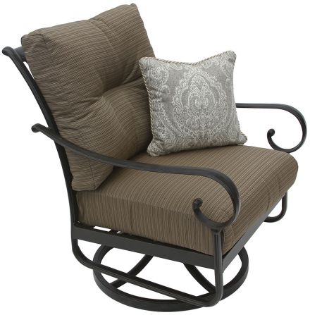 Tortuga Aluminum Outdoor Patio Club Swivel Rocker Chair With Cushion - Antique Bronze